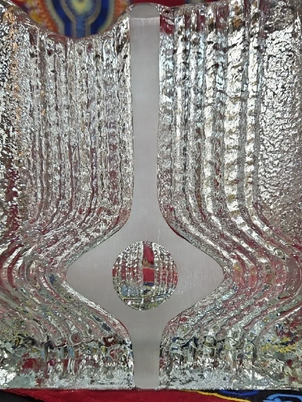 Walther Glas, 1970s Textured Glass Vase, Heiner Düsterhaus Design, West Germany